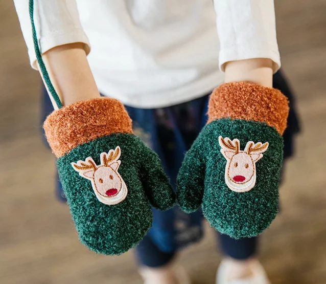 
2019 Christmas Chidren Kiss Cute Warmer Winter Gloves 