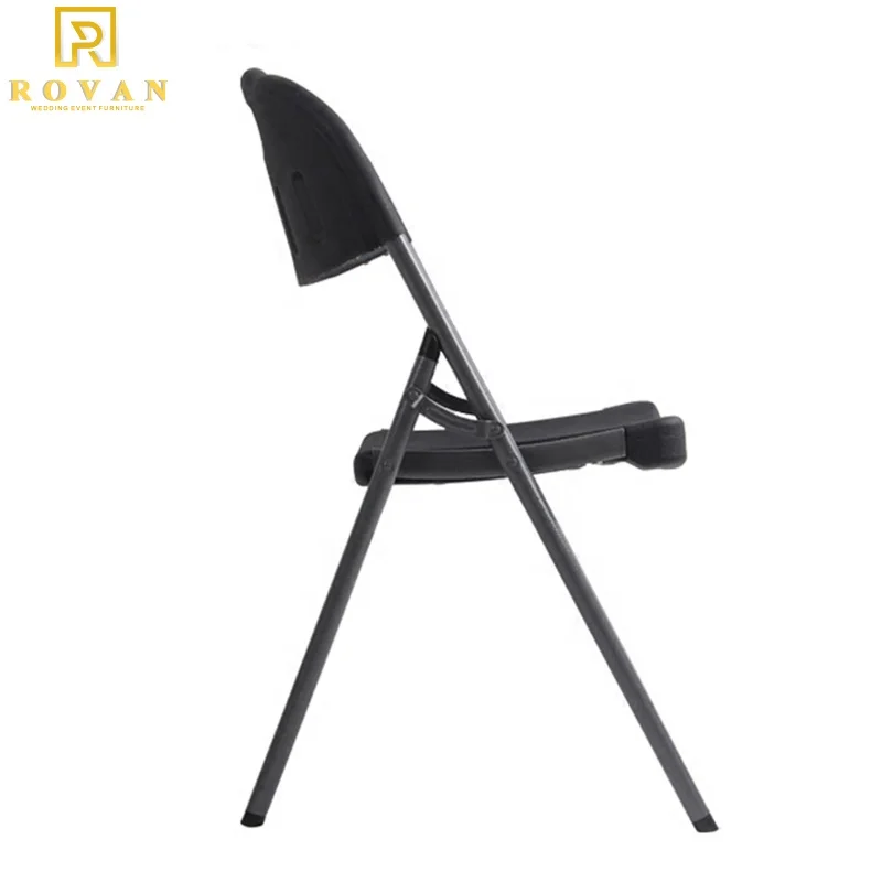 Wholesale white plastic outdoor garden folding armless chairs HDPE foldable event chair for sale