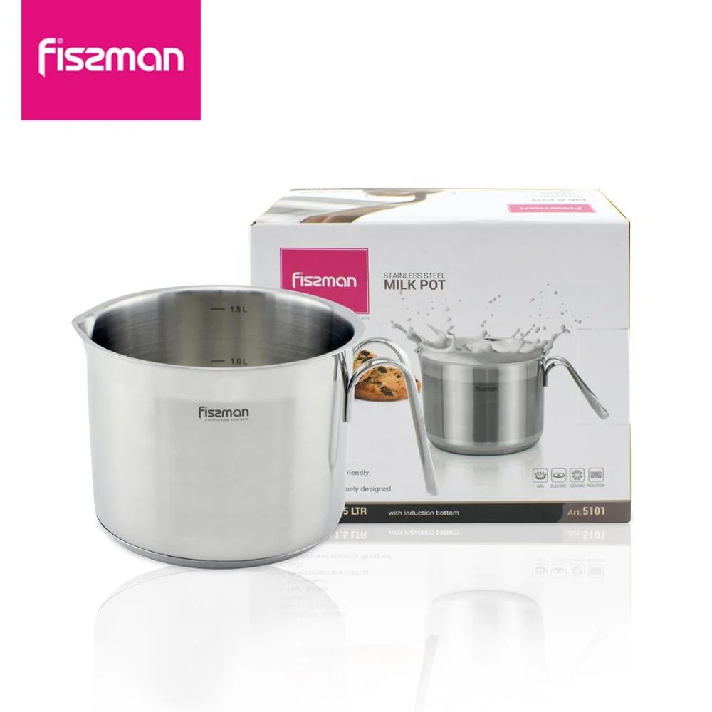 Fissman 1.5l practical milk pot, mini soup pot butter hot sauce pot  noodle soup pot,Kitchen cooking pot
