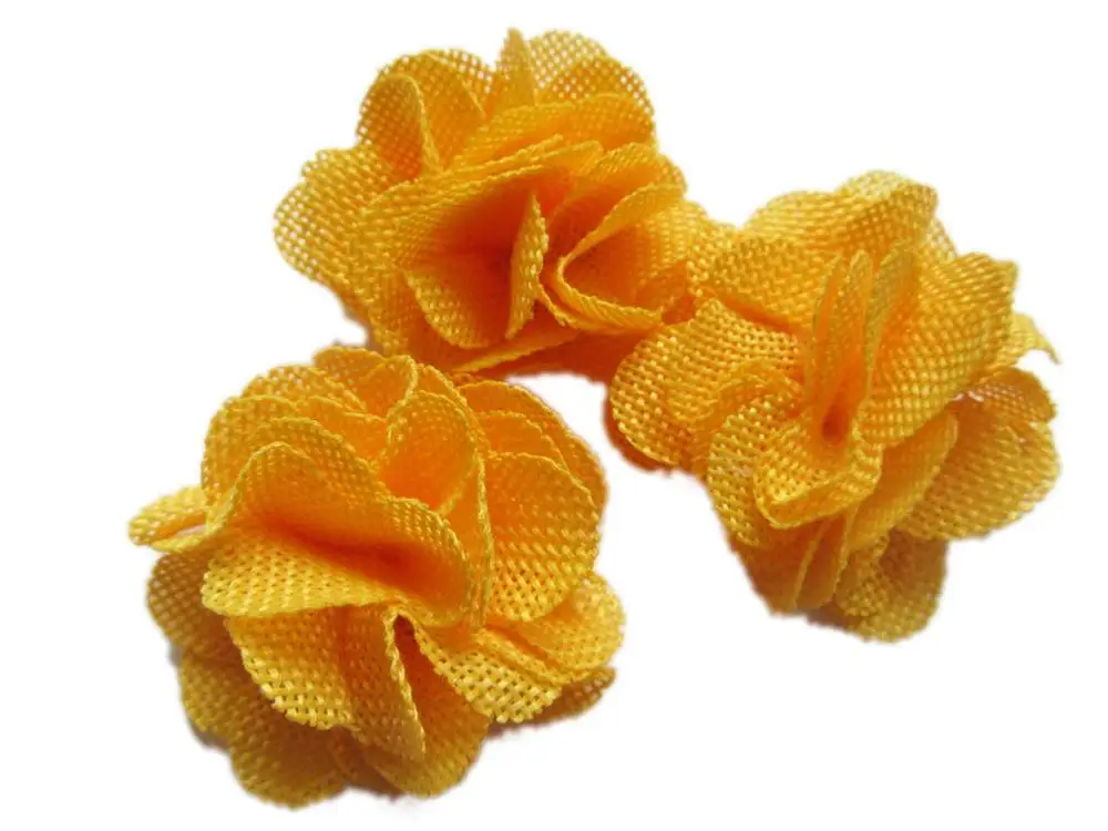 15pcs Natural Burlap Flower Roses 3D Fabric Flowers for Headbands Hair Accessory DIY Crafts Wedding Decorations Scrapbooking