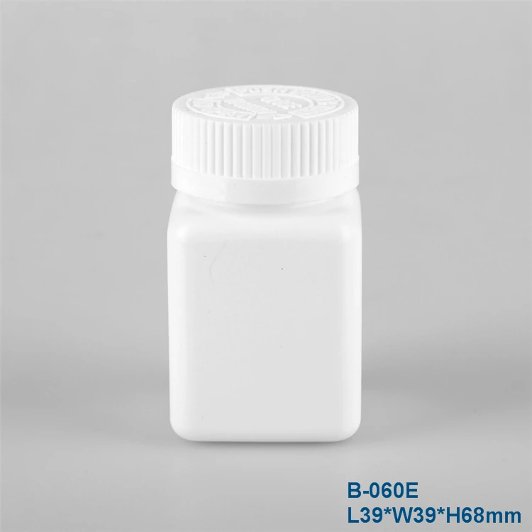 60cc White HDPE Square, Empty Capsule Bottles with Child Safety Caps,White Plastic Pill Bottle And Lid Alibaba Suppliers/