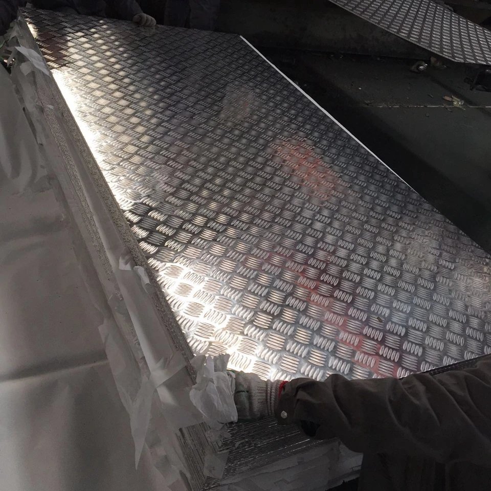Stock aluminium checker plate big 5 bars patterned material for walking floor trailer