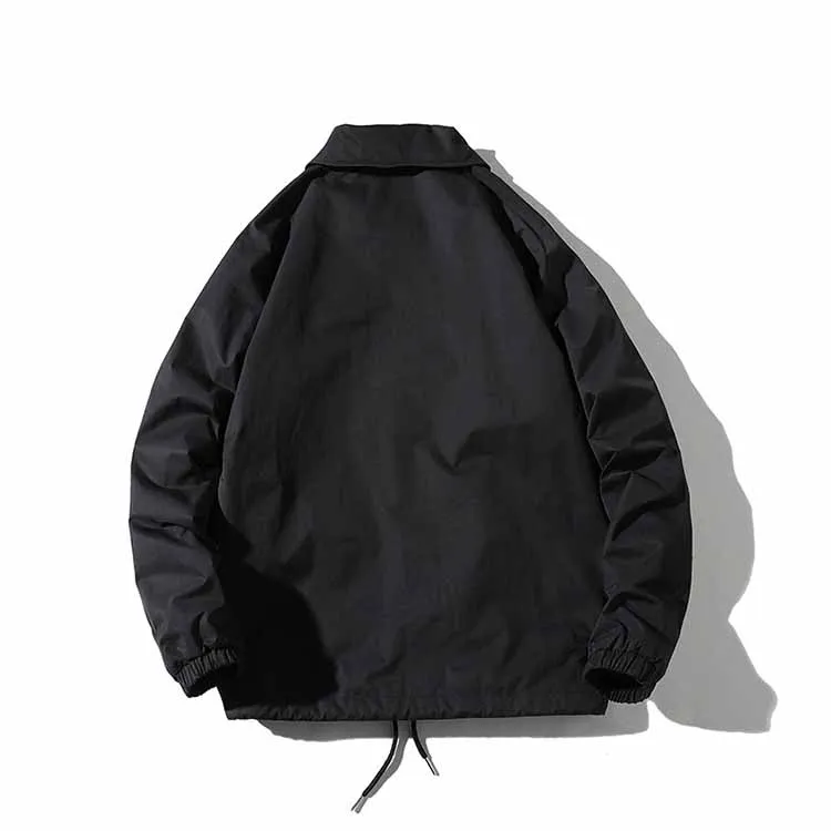 Jacket Manufacturers Custom Logo Print Casual Button Up Waterproof Nylon Windbreaker Coaches Jacket Men