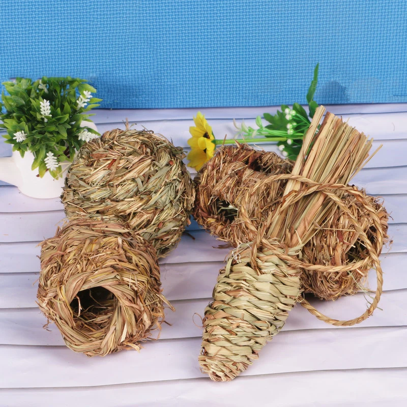 Fun Natural Small Animals Pet Rabbit Carrot Woven Chew Willow Branch Grass Balls Toy