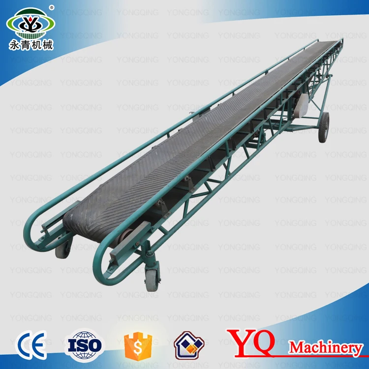 China trough roller movable egg flour bag belt conveyor