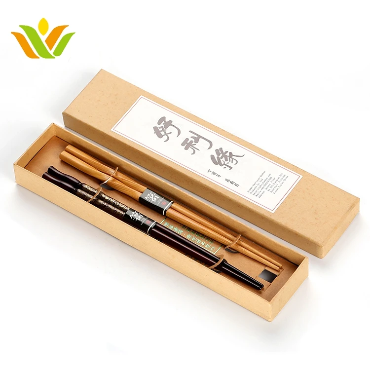 High quality reusable wooden chopsticks gift set with custom box