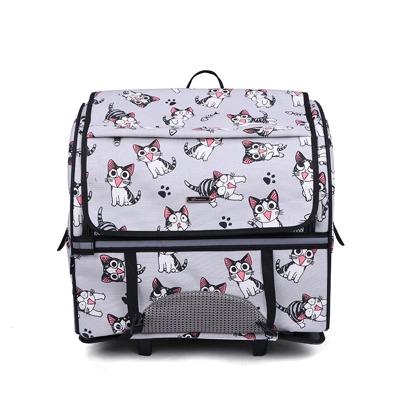 wholesale stock cheap Pet trolley  stroller dog cat trolley bag carrier with wheels backpack for dogs and cats