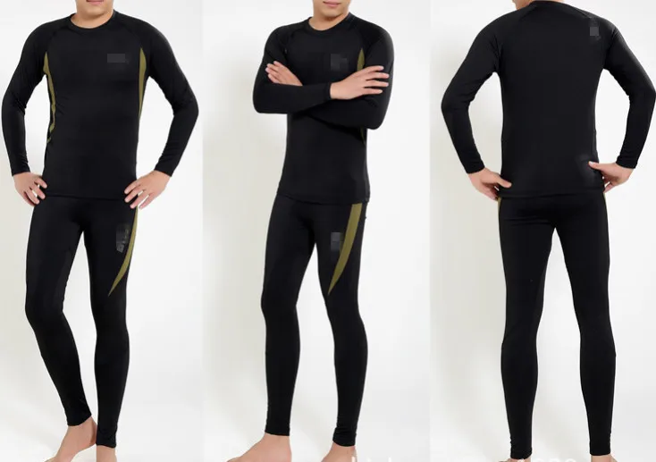 Tactical fleece thermal underwear men sweat quick drying thermo underwear mens breathable elasticity  Long Johns tops pants set