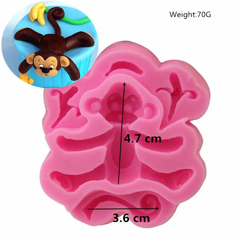 Africa Animals Fondant Molds Set-Zoo Themed Giraffe Rabbit Elephant Lion Monkey Silicone Cake Mold for Resin Decorating Tools