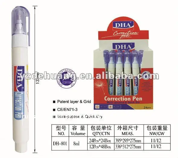 correction pen with metal tip in promotional price