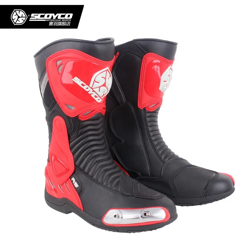 SCOYCO Motorcycle auto racing wear Riding Boots Anti-skip Shockproof Racing Speed Metal slide ATV/MTB/MX Safety Motor Shoes