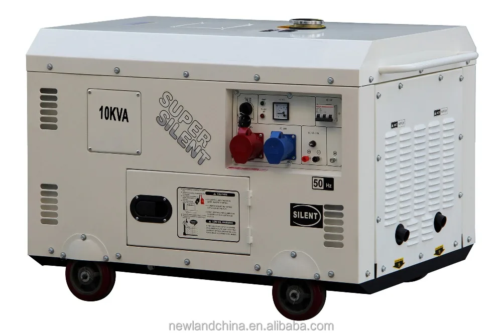 10kw 2 cylider/2V86F engine, 220V380V diesel silent generator with electric starter