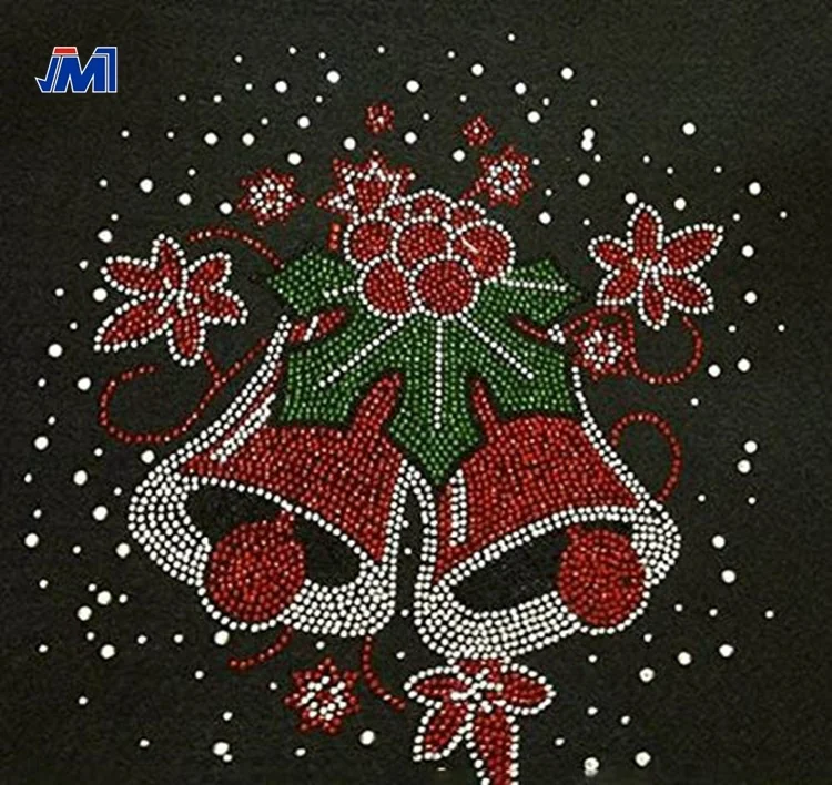 Blingblig Christmas ornament hot fix rhinestone transfer