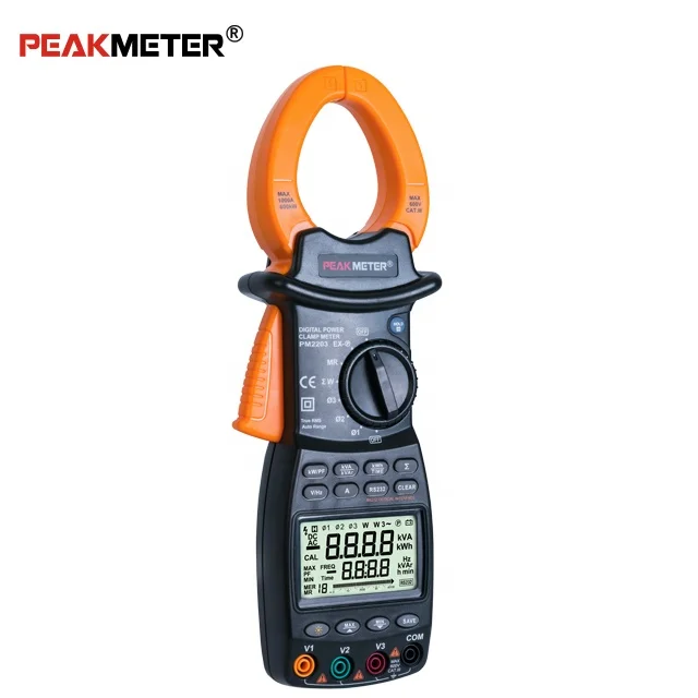 Motorcycle voltmeter  MS2203 power meter Clamp Three Phase Digital With T - RMS RS232 Certification Active Power, Power Factor