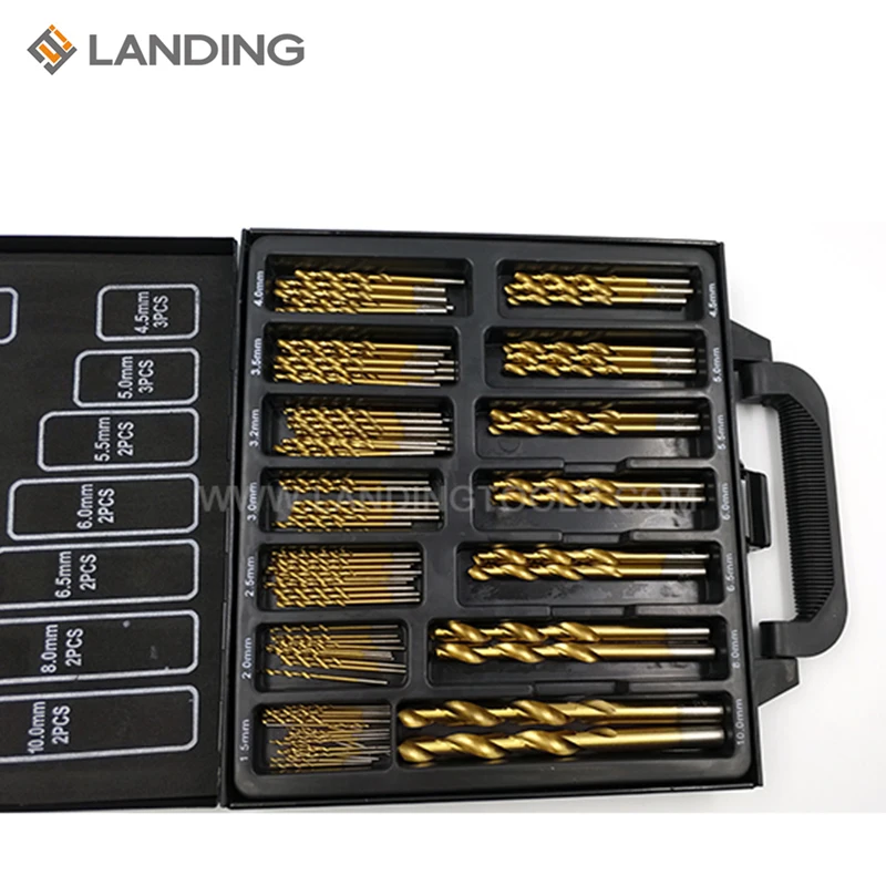 99 Piece Twist Masonry Hss Drills Bit Set With Titanium Nitride Coated