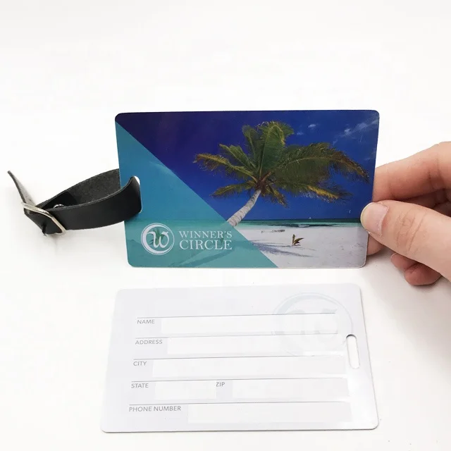 Customized Logo Bulk PVC Luggage Tag Leather Black Buckle Travel Accessories