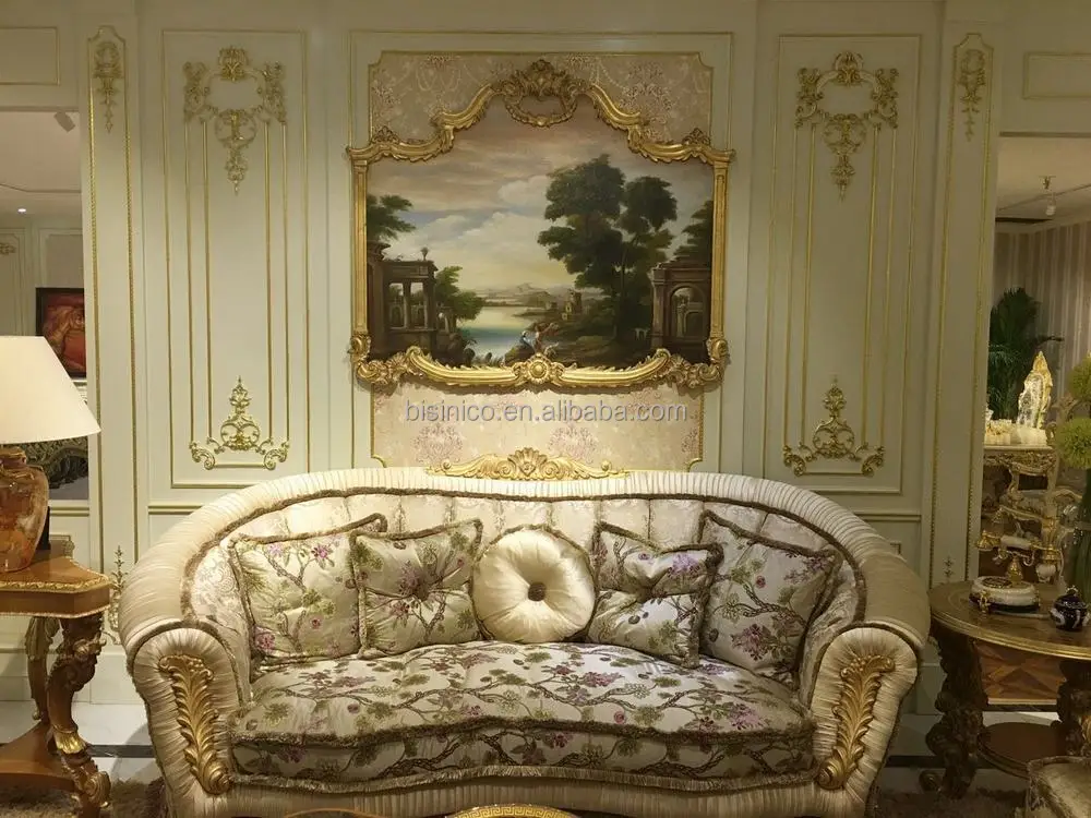 European Rococo Style Romantic Light Purple Sofa Couch Set, Latest Design Elegant Sofa Set with Fringe