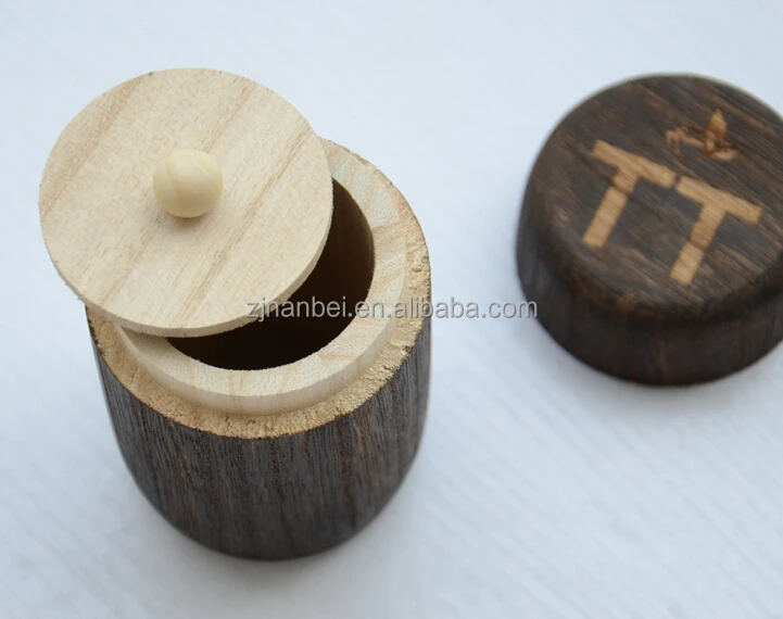 2024 Custom logo small vintage wooden tea box carbonized wood tea caddy burned effect