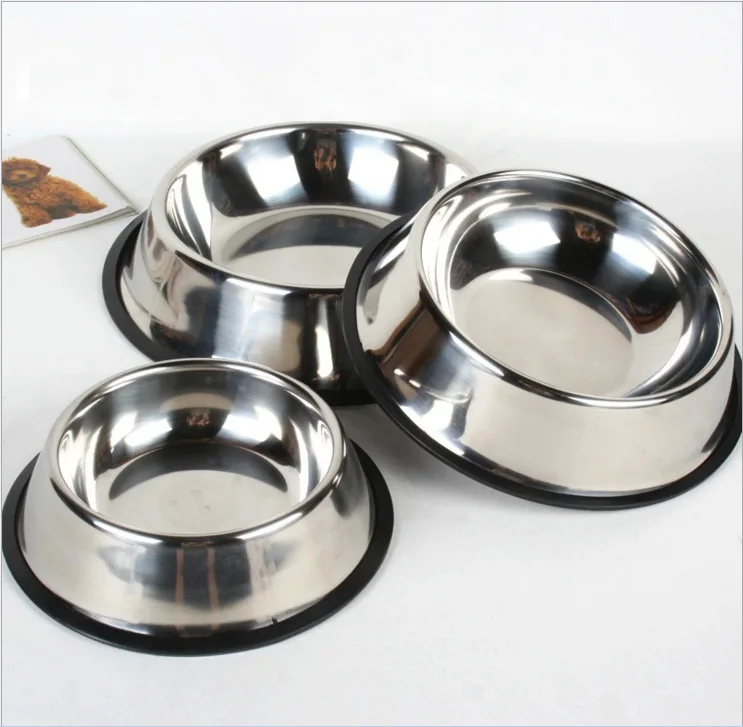 
Stainless steel dog food and water bowl large/small breed bowl non slip pet bowl large/small size 