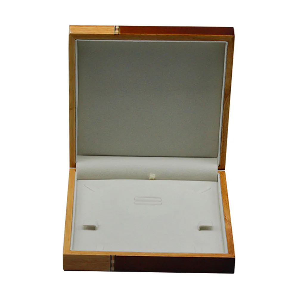 for ring gift case luxury double color light wood jewelry box