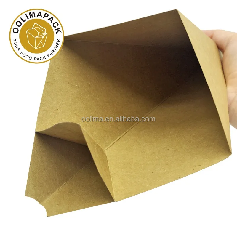 disposable kraft French fries food paper cone,wholesale paper french fries box for crepe food,french fries cone