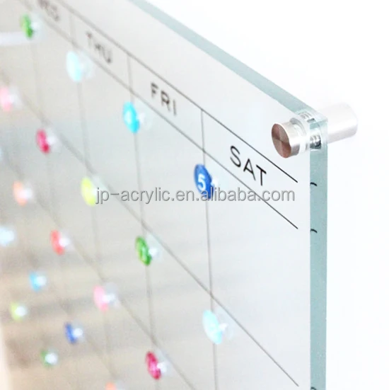 Wholesale Wall Mounted Floating Clear Acrylic Calendar Dry Erase Board