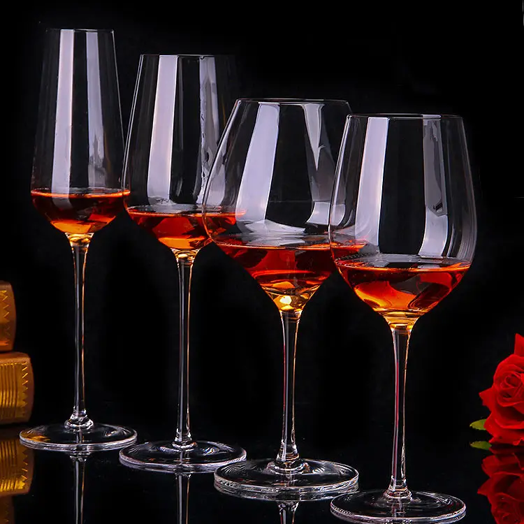 Wholesale Wine GLass and Champagne Glasses Lead Free Crystal Glass Burgundy Goblet