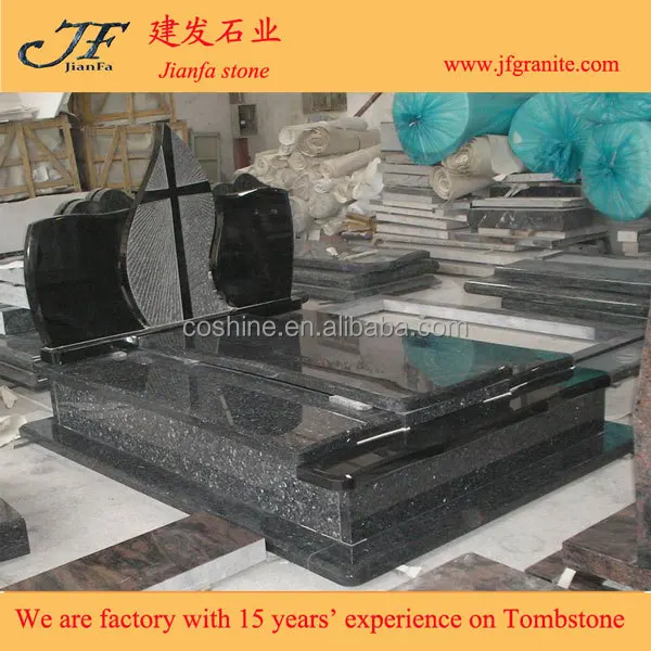 Popular European Style Kinds of Granite Double Tombstone Design