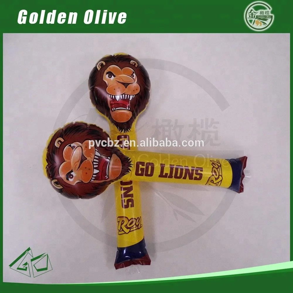 PE cheap promotion thunder stick ,printing any color hand clap ,noise make inflatable cheering stick