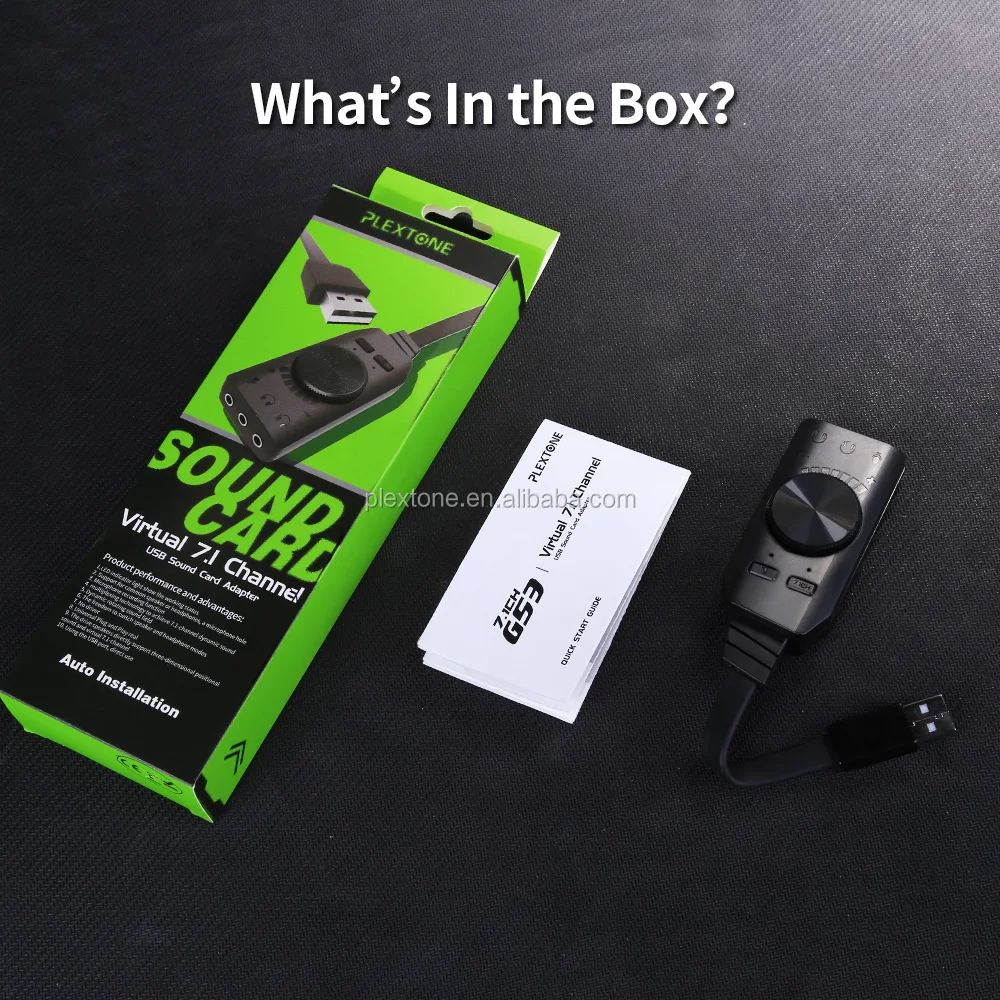  Plextone USB звуковая карта 7 1 канальный адаптер с разъемом 3 5 мм гарнитура микрофон для