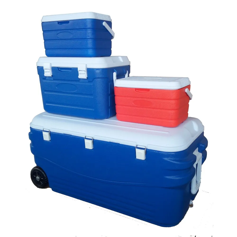 4PCS/SET Hard Plastic Fishing Cooling Containers Beer Drinks Large Ice Chest Cooler Box 2*10L+30L+150L