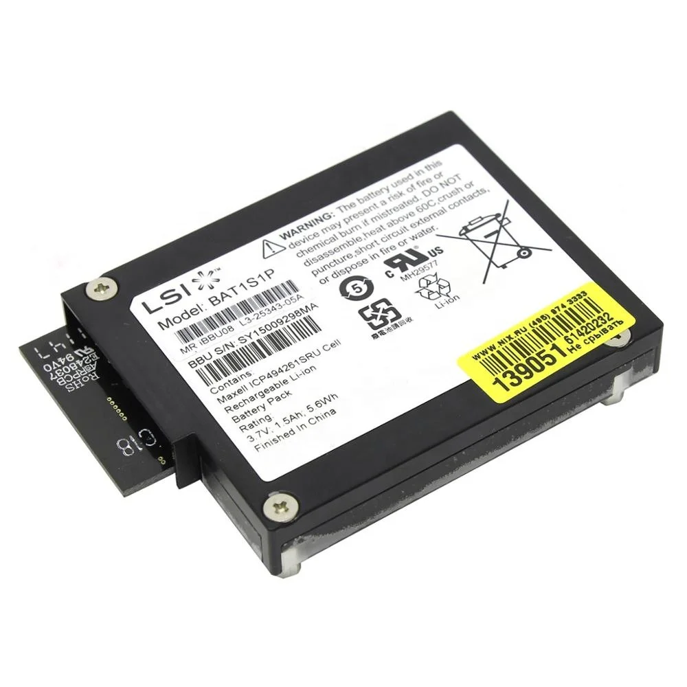 
 Модуль резервного копирования аккумуляторов LSI LSI00264 MegaRAID LSIiBBU08 для серий 9260 и 9280-Avago Technologies  