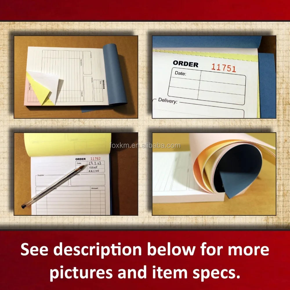 
Invoice Books - No Carbon Required (NCR) - Duplicate/Triplicate - A4/A5 