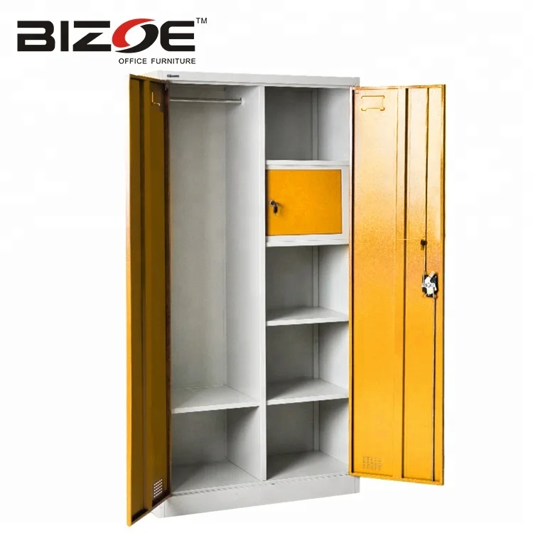 Metal 2 door lockable cupboard with shelves steel file Bedroom 2 door steel godrej high quality different colour steel almirah