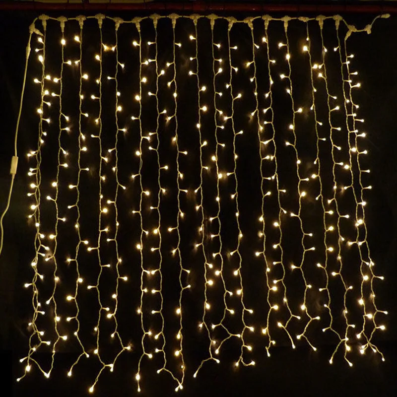 Wedding Connectable 20ft Waterfall Curtains LED Fairy String Lights For Backdrop Party Stage Decor