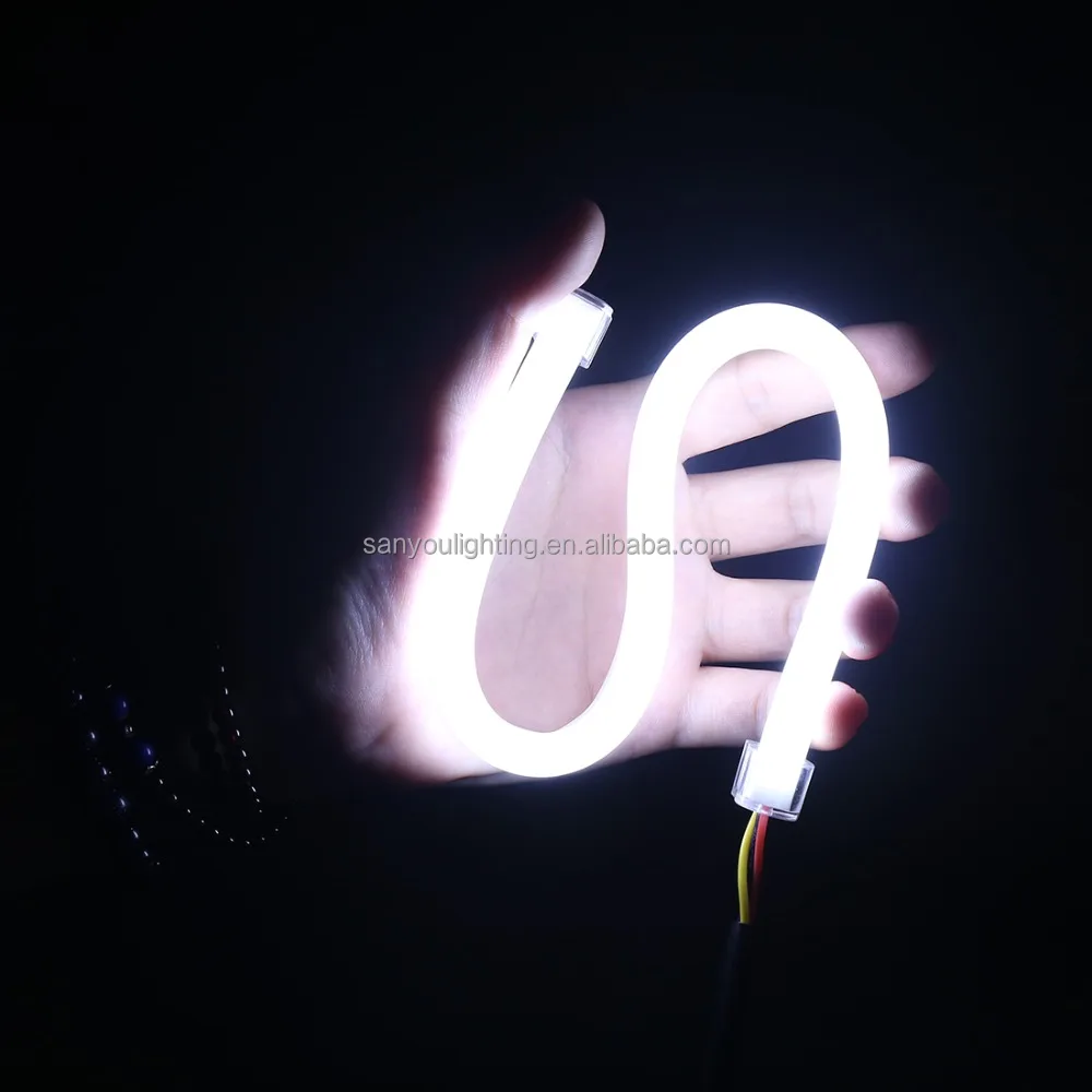 SANYOU LED Strip Lights 12V 9.5W DRL 30/45/60/90cm Double Color Auto LED Light Soft Strip Light