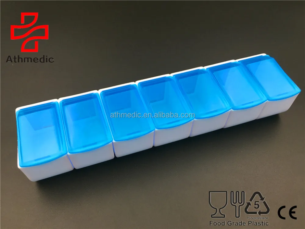 2022 Athmedic food grade daily single row detachable 7 day pill box case