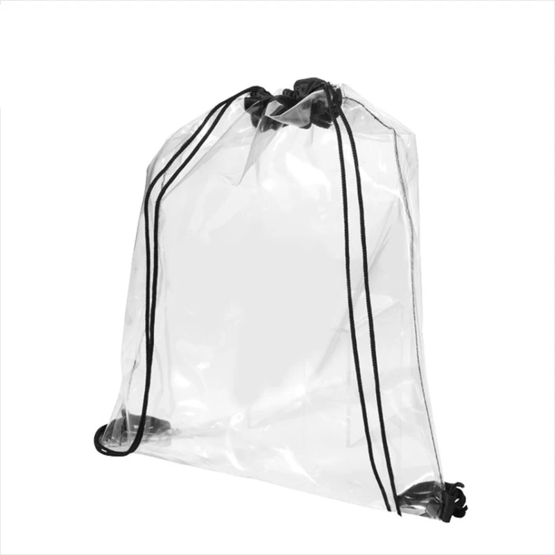 New Design Polyester Clear Sport Drawstring Bag/Transparent Hand String Bag