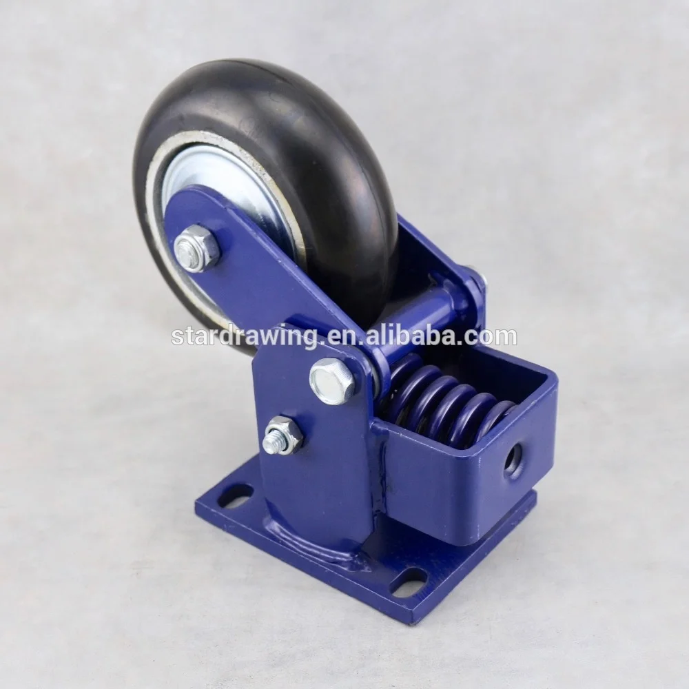 SS 6 Inch Spring loaded caster wheel shock absorbing Heavy duty caster wheel Spring loaded Swivel caster wheel