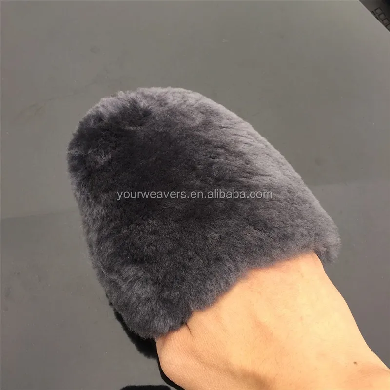 Lambswool Sheepskin Lambs Wool Car Wheel Cleaning Wash Pad Mitt Glove