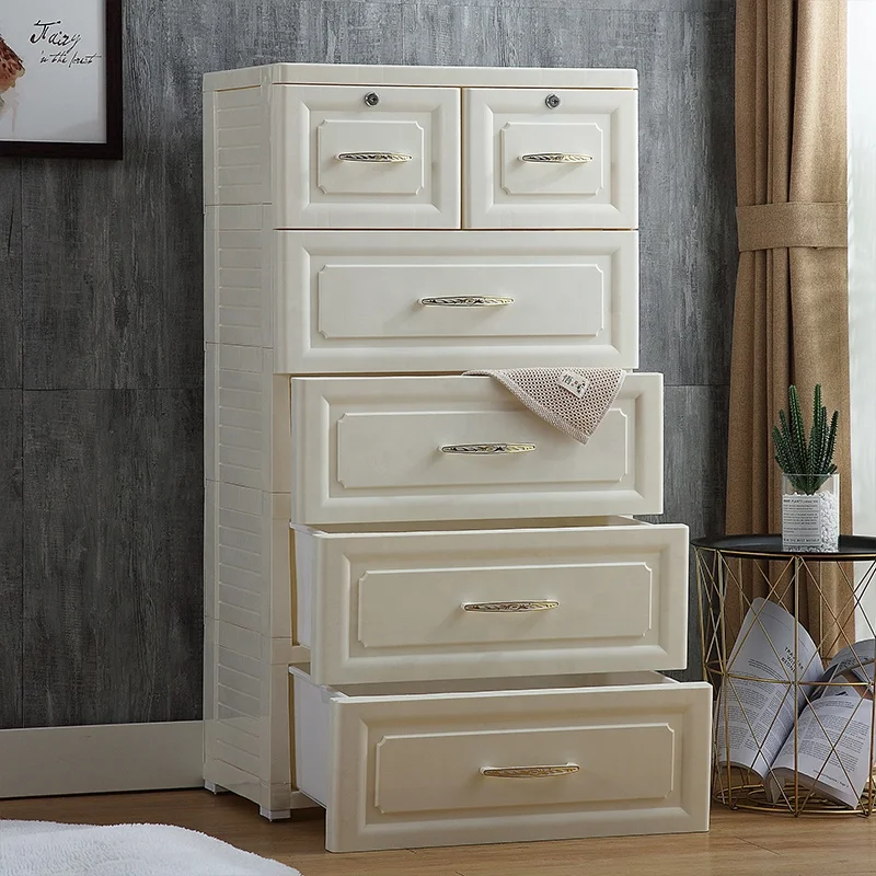 2022 New Modern Europe Style Luxury Bedroom Furniture Closet Plastic Storage Drawer