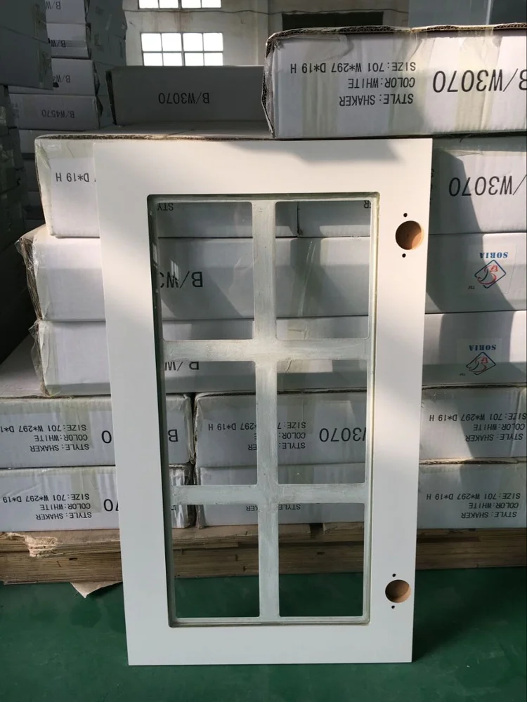 
PVC Coated MDF Glass Cabinet Door 