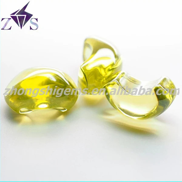 Fancy cut light olive cabochon semiprecious stone