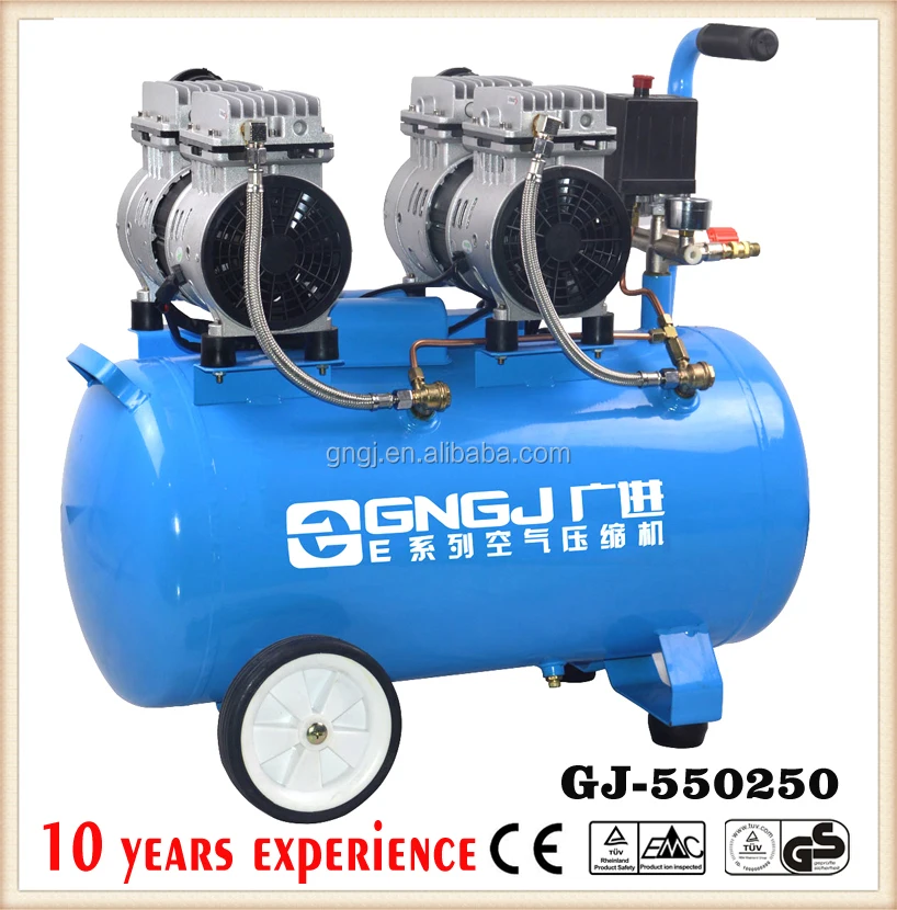 Low cost two head silent dental oil-free air compressor