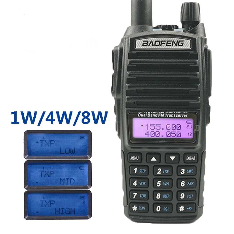 Two way radio 8 watt long range Baofeng UV-82 8W 1/4/8 watts VHF UHF Walkie Talkie dual band UV82