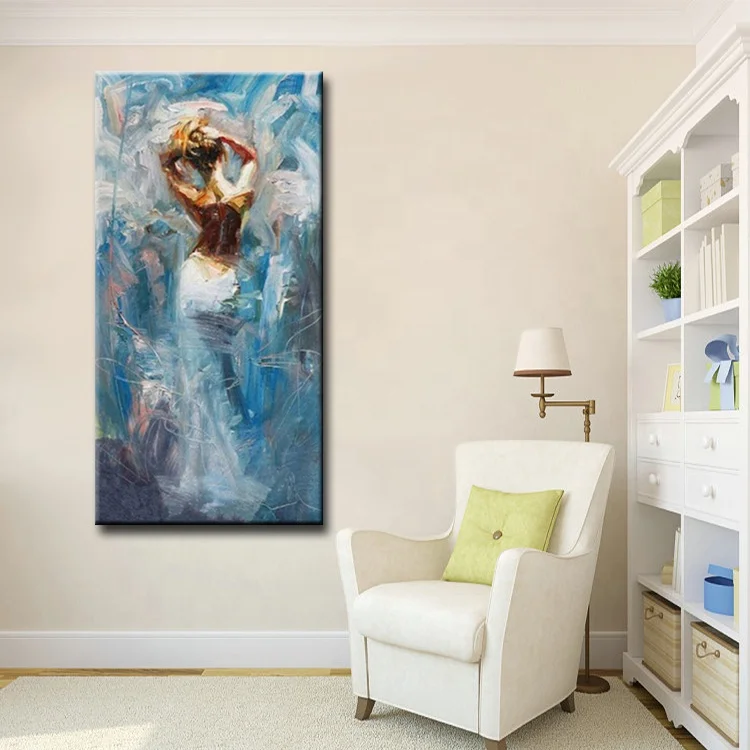 Картина маслом на холсте с изображением танцующей девушки