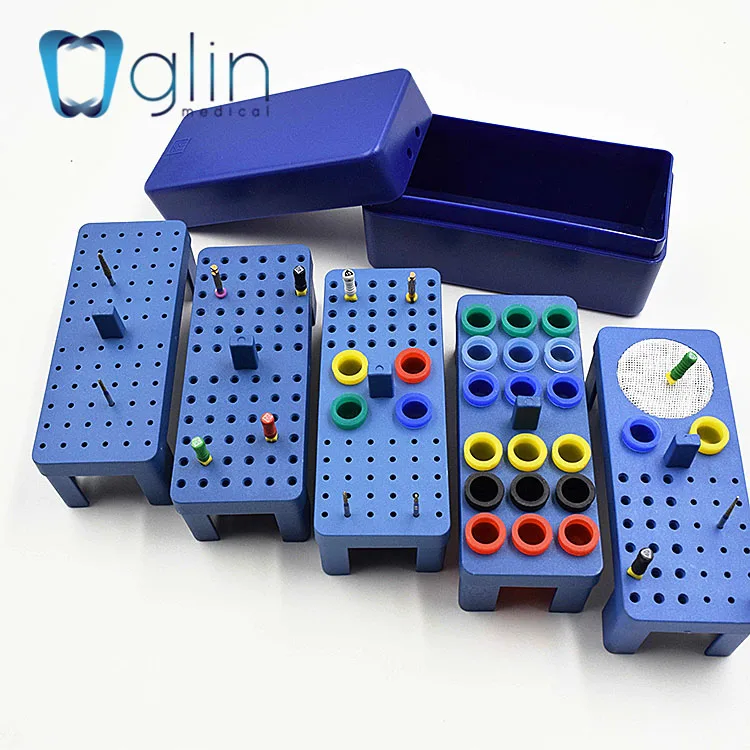 dental sterilization cassette bur holder sterilizer box plastic Dental place storage autoclave dental endo