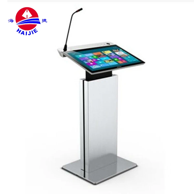 Wholesale Professional Digital Lectern Commercial Use Digital Podium With 4 Wheels