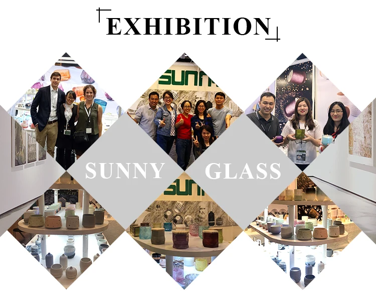 wholesale handmade painting empty glass candle vessel for home decor