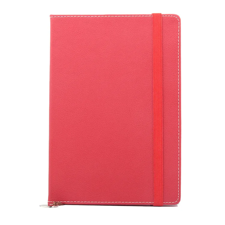 Business Notebook Office Leather Notepad PU Elastic Bandage Color Edge Diary Book Commercial Agenda Journal School Office Supply